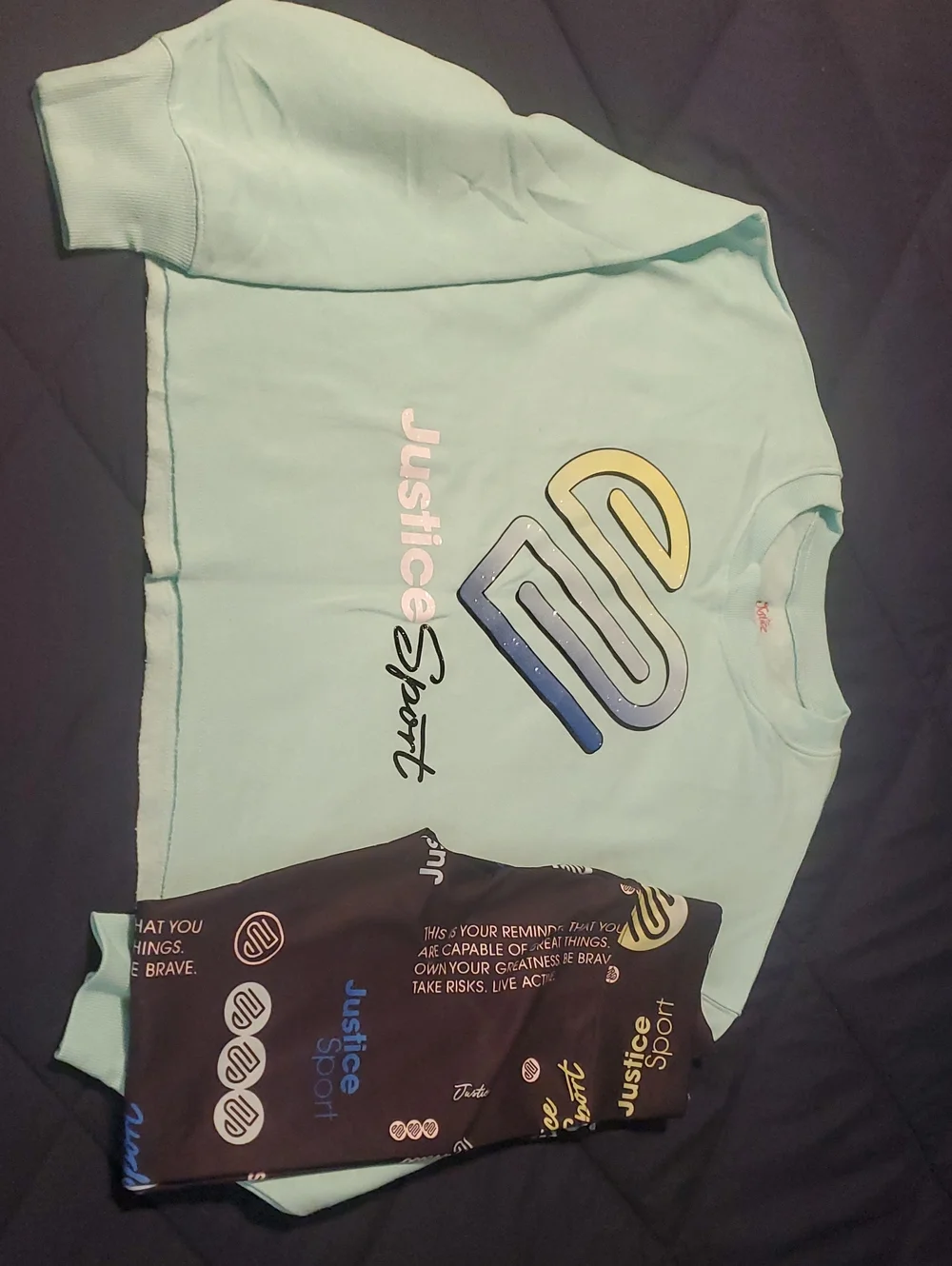 Justice Mint Green Graphic Crewneck Sweatshirt